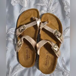 Giulia Palai Leather Sandals Size 5 Made In Italy